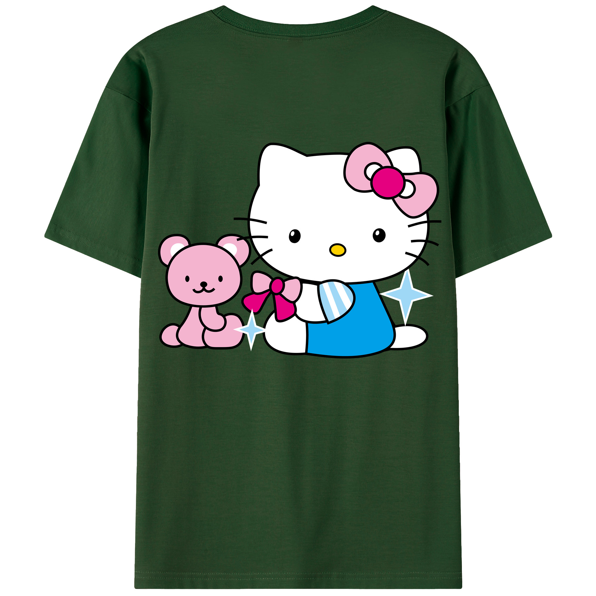 （画像用） Hello Kitty ハローキティ 綿100％半袖Tシャツ（背面プリント）